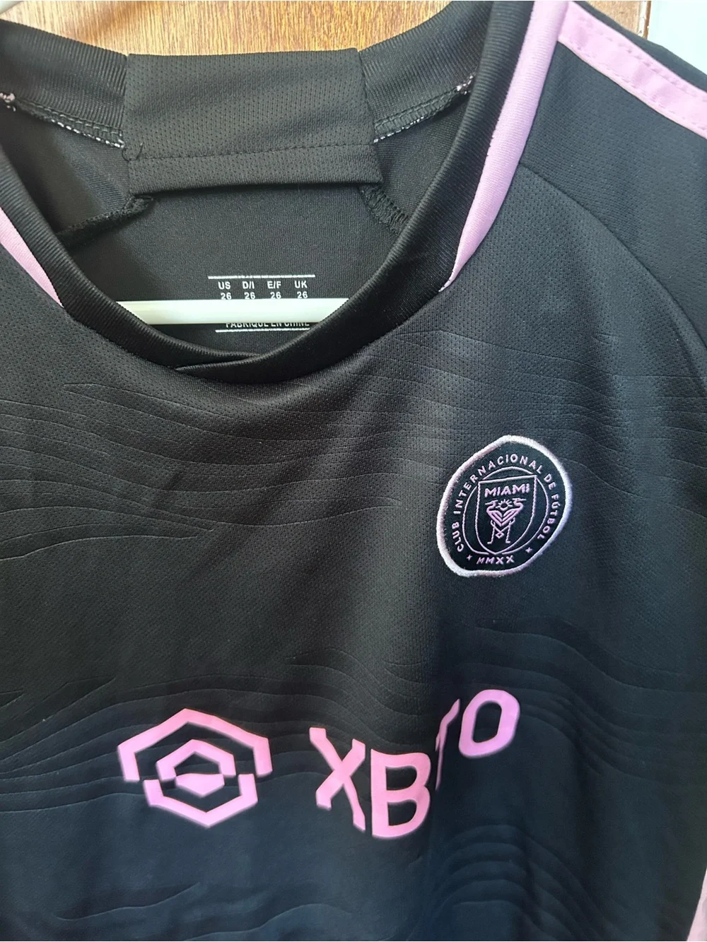 Nike Black and Pink Kids Short Sleeve Soccer Tee